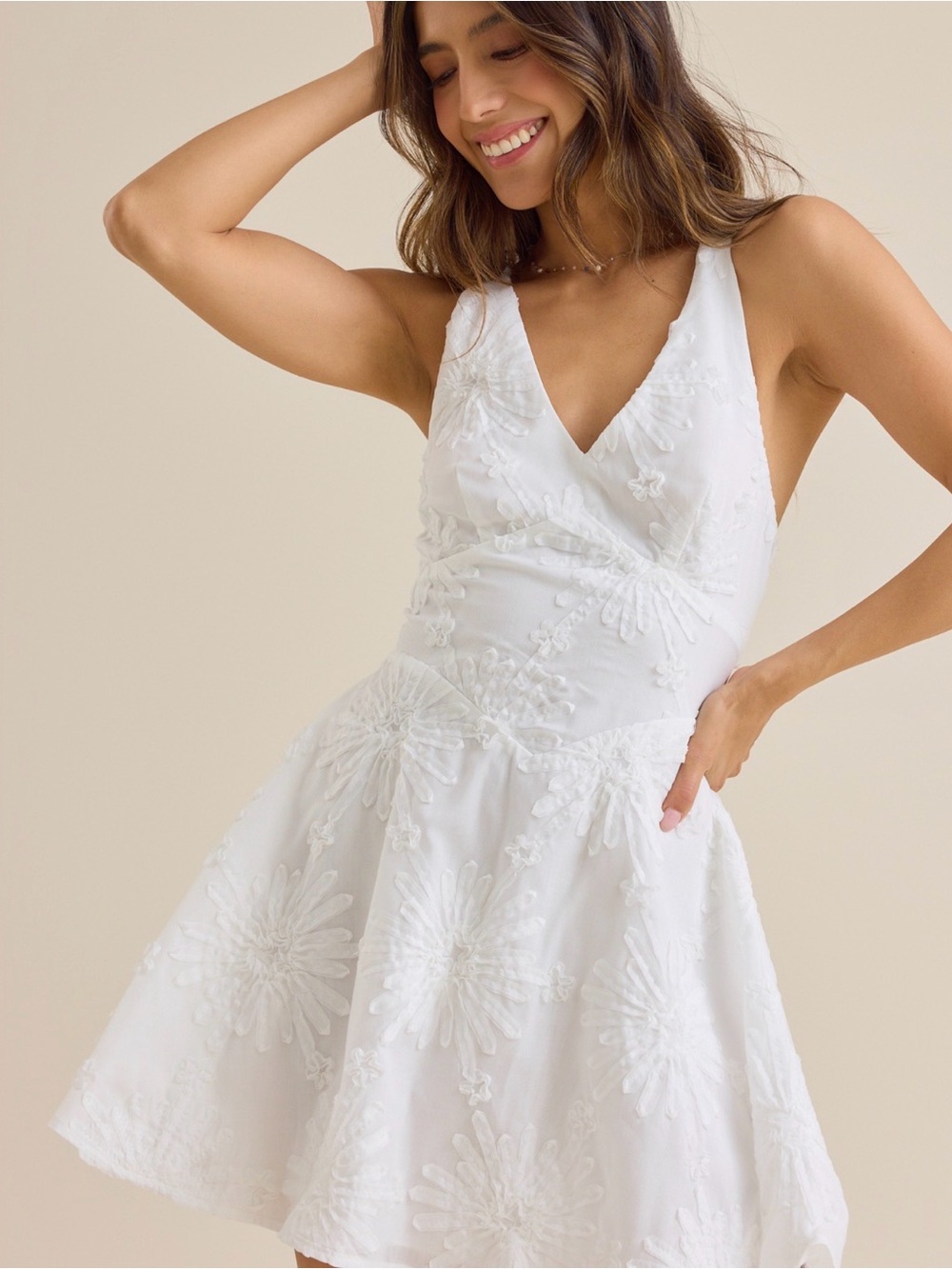 Altar'd State Daphney Lace Mini Dress white. XL New w/tags